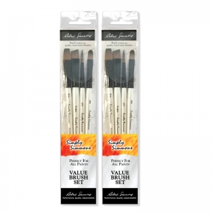 Simply Simmons Work Horse Brush Set, 4 Pieces Per Set, 2 Sets