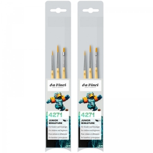 JUNIOR Synthetics Miniature Brushes, Synthetic, Acrylic & Tempera, Assorted, 3 Per Set, 2 Sets