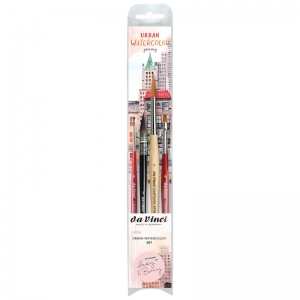 Artist Signature Collection by May & Berry Design Studio (Urban Watercolor Journey), Watercolor Brushes, Assorted, 4 Brush Set