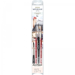 Artist Signature Collection by May & Berry Design Studio (Urban Watercolor Journey), Rigger Brushes, Assorted, 4 Brush Set