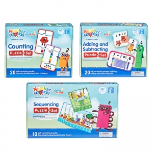 Numberblocks Puzzle Set 3-Pack, Counting, Addition & Subtraction, Sequencing