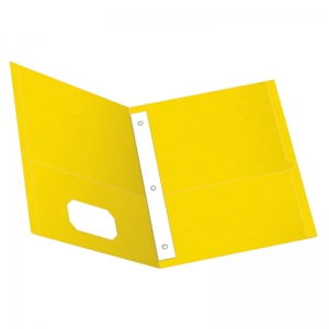 25ct Ylw 2 Pocket Portfolio W/prong 