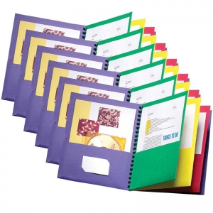 (6 Ea) Oxford 8 Pocket Organizer Multicolor