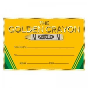 Crayola Gold Crayon Recognition Award, Pack of 36