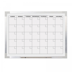 Dry Erase Magnetic Aluminum Framed Calendar, 18" x 24"