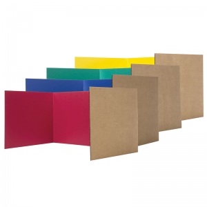 Corrugated Privacy Shield, 18" x 48", Assorted Colors, Pack of 24