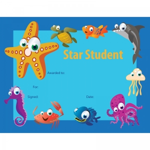 Under the Sea Star Student Certificate- Pack of 30