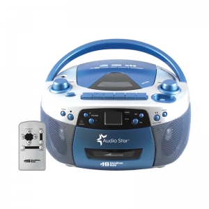 AudioStar Boombox Radio, CD, USB, Cassette Player with Tape and CD to MP3 Converter