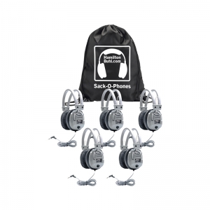 Sack-O-Phones, 5 SC7V Deluxe Headphones with Volume Control in a Carry Bag