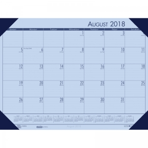 Academic Ecotones Calendar Desk Pad, Orchid Paper/Cordovan Holder