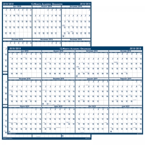 Laminated Wipe Off Wall Academic Calendar, Reversible, 18" x 24"