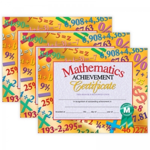 Mathematics Achievement Certificate, 30 Per Pack, 3 Packs