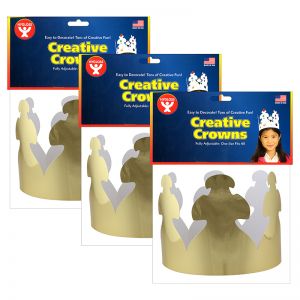 (3 Pk) Bright Gold Tag Crowns 24 Per Pk