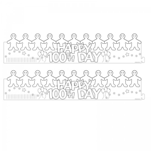 Happy 100th Day Paper Crowns, 24 Per Pack, 2 Packs