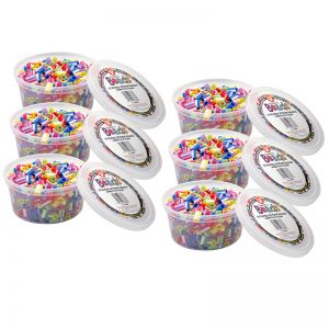 Bucket O' Beads, Striped Straw, Asstd Sizes, 300 Per Pack, 6 Packs