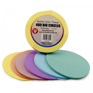 5" Tissue Circles, Pastel Colors, 480/pkg