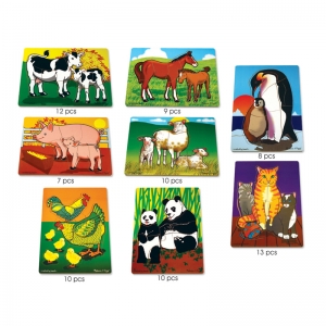 Mothers and Baby Animals Puzzle Set, Set of 8