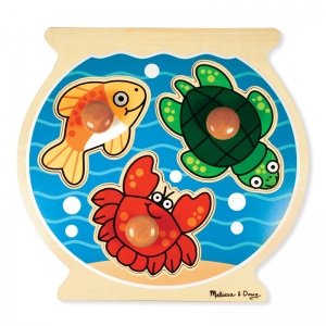 Fish Bowl Jumbo Knob Puzzle, 12" x 12", 3 Pieces
