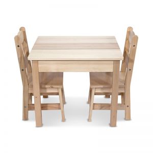 Wooden Table & Chairs - Natural