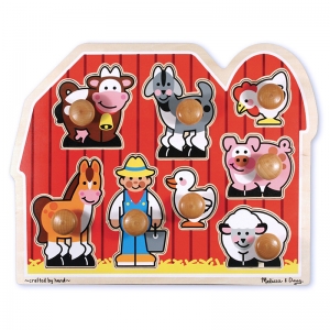 Farm Friends Jumbo Knob Puzzle, 15-1/2" x 12", 8 Pieces