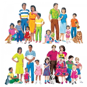 Multicultural Families 4-set Flannelboard Set Pre-cut