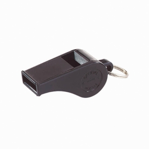 Black Plastic Whistles, Set of 12