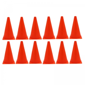 Safety Cone, 9" High With Base, Orange, Pack of 12