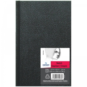 Artist Series Sketch Art Book, Black Cover, Hardbound, 108 Sheet, 5.5x8.5 inch, 1 Count