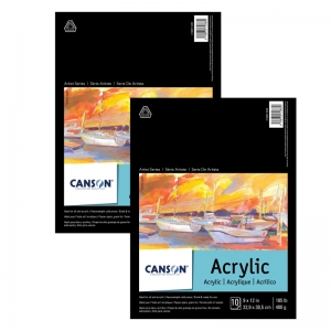 Artist Series Acrylic Pad, Foldover Binding, 10 Sheet, 9x12 inch, Pack of 2
