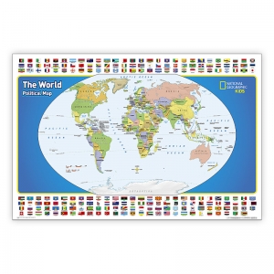 The World for Kids Map, Laminated, 36" x 24"