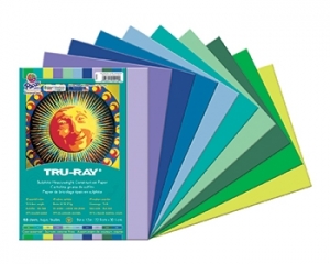 Construction Paper, Heavyweight, Cool Assorted, 9" x 12", 50 Sheets Per Pack, 5 Packs