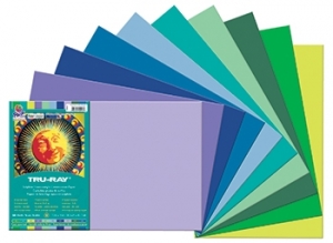 Construction Paper, Heavyweight, Cool Assorted, 12" x 18", 50 Sheets Per Pack, 3 Packs