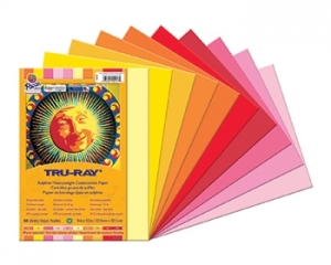 Construction Paper, Heavyweight, Warm Assorted, 9" x 12", 50 Sheets Per Pack, 5 Packs