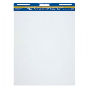 Easel Pad, Self-Adhesive, White, Unruled 27" x 34", 25 Sheets