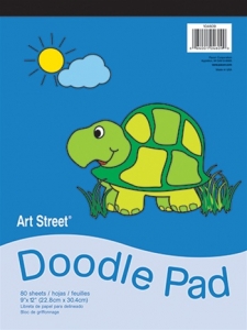 Doodle Pad, White, 9" x 12", 80 Sheets, Pack of 6