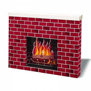 Corrugated Fireplace, Tu-Tone? Brick, 30"H x 38"W x 7"D, 1 Fireplace