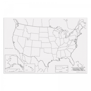 Learning Walls, United States Map, 48" x 72", 1 Piece