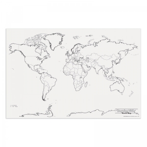Learning Walls, World Map, 48" x 72", 1 Piece