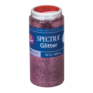 Spectra Glitter Sparkling Crystals, Pink, 1 lb., 1 Jar
