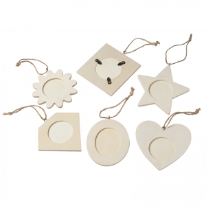 Wood Frame Classroom Pack, Assorted Shapes, 4.5" Tall, 36 Pieces