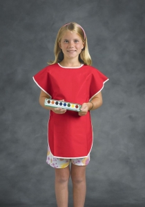 Vinyl Primary Art Smock, Ages 3+, Red, 22" x 16", Pack of 3