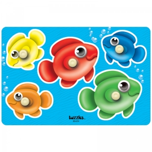 Bubble Fish Peg Puzzle, 8" Width, 12" Length