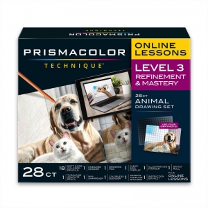 Technique, Art Supplies and Digital Art Lessons, Animal Drawings Set, Level 3, Dog, Cat & Pet Lesson, 28 Count