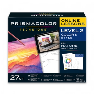 Technique, Art Supplies and Digital Art Lessons, Nature Drawing Set, Level 2, Sunset Landscape Drawing, 27 Count