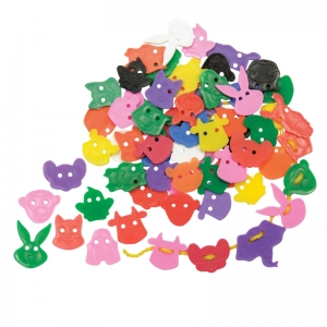 (6 PK) ANIMAL FACE BUTTONS   