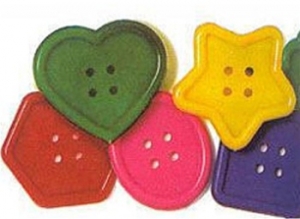 Really Big Buttons, 8 Shapes, 60 Per Pack, 3 Packs