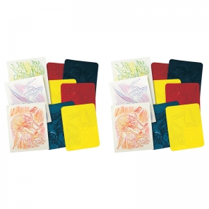 Dinosaur Rubbing Plates, 6 Per Pack, 2 Packs