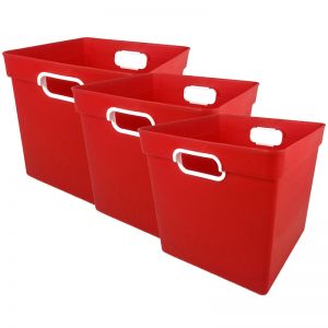 (3 Ea) Cube Bin Red