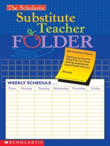 Substitute Teacher Folder, Pack of 10