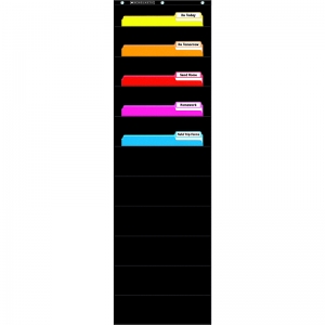 File Organizer 10-Pocket Chart, 14" x 46-1/2", Black
